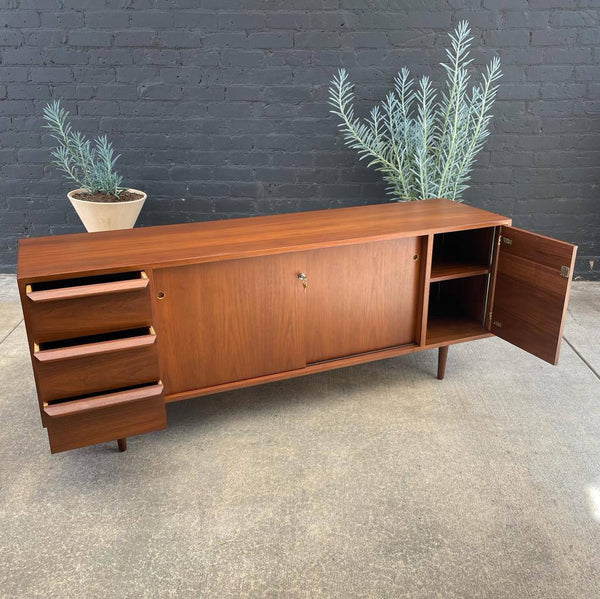 Mid-Century Modern Walnut Credenza with Finished Back, c.1960’s