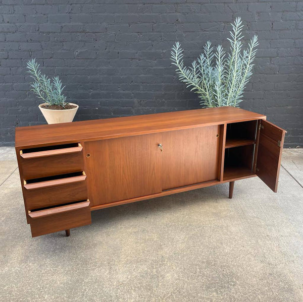 Mid-Century Modern Walnut Credenza with Finished Back, c.1960’s