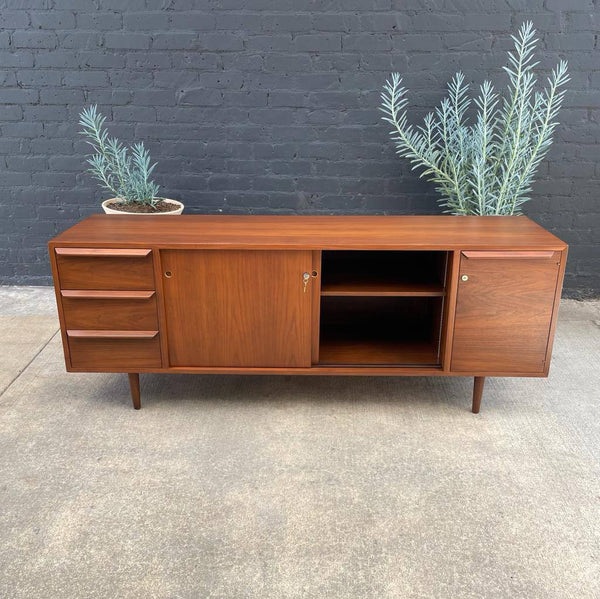 Mid-Century Modern Walnut Credenza with Finished Back, c.1960’s