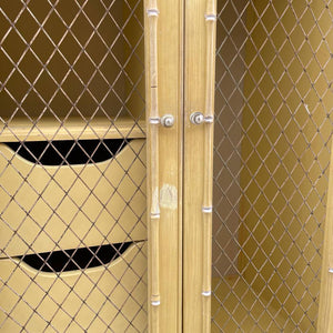 Vintage Boho Hollywood Faux-Bamboo Style Wardrobe/Hutch, c.1960’s
