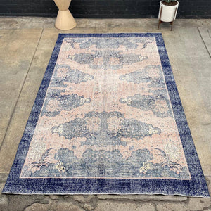 Vintage Hand-Woven Wool Carpet Rug