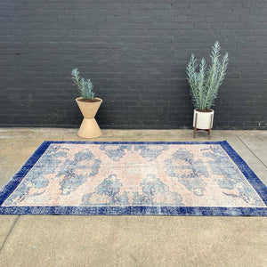 Vintage Hand-Woven Wool Carpet Rug