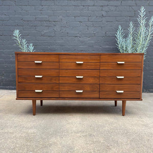 Mid-Century Modern 9-Drawer Walnut Dresser, c.1960’s