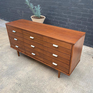 Mid-Century Modern 9-Drawer Walnut Dresser, c.1960’s