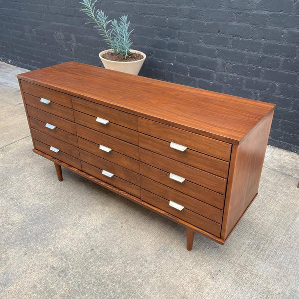 Mid-Century Modern 9-Drawer Walnut Dresser, c.1960’s