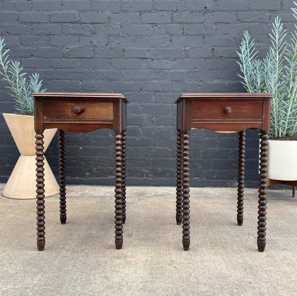 Pair of Vintage Mahogany End Table Night Stands, c.1950’s