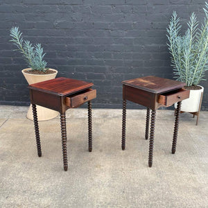 Pair of Vintage Mahogany End Table Night Stands, c.1950’s