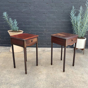 Pair of Vintage Mahogany End Table Night Stands, c.1950’s