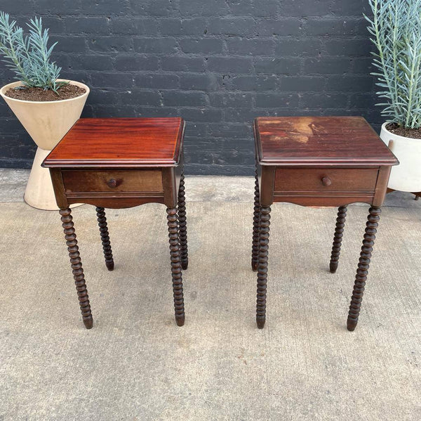 Pair of Vintage Mahogany End Table Night Stands, c.1950’s