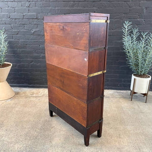 Vintage Stackable Barristers Oak Shelf Bookcase with Glass Doors, c.1930’s