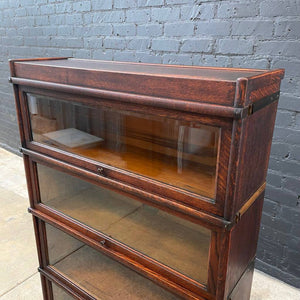Vintage Stackable Barristers Oak Shelf Bookcase with Glass Doors, c.1930’s