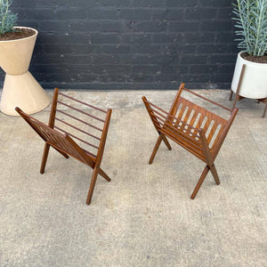 Pair of Mid-Century Modern Folding Magazine Book Holder Stand, c.1960’s