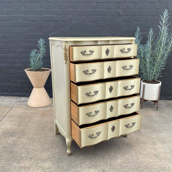 French Provincial Style Highboy Chest of Drawer, 1960’s