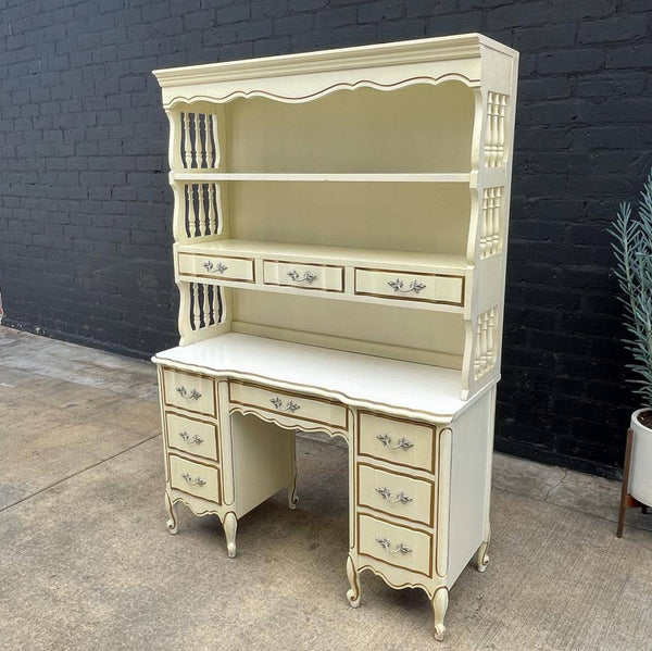 Vintage French Provincial Style Desk with Bookcase, c.1960’s