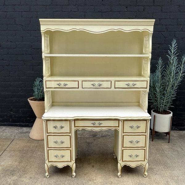 Vintage French Provincial Style Desk with Bookcase, c.1960’s