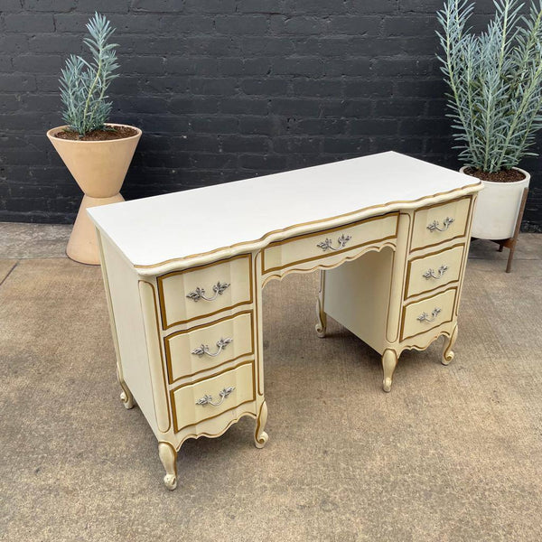 Vintage French Provincial Style Desk with Bookcase, c.1960’s