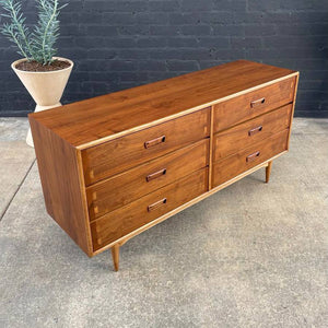 Mid-Century Modern Walnut & Oak Dresser by Lane Furniture