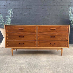 Mid-Century Modern Walnut & Oak Dresser by Lane Furniture