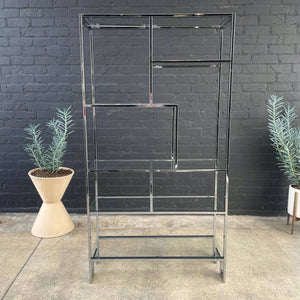 Mid-Century Modern Chrome Etagere Bookshelf, 1970’s