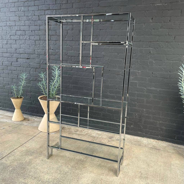 Mid-Century Modern Chrome Etagere Bookshelf, 1970’s