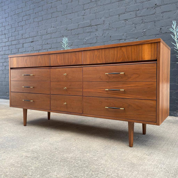 Mid-Century Modern Walnut 9-Drawer Dresser, c.1960’s