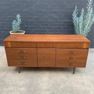 Mid-Century Modern Walnut 9-Drawer Dresser, c.1960’s