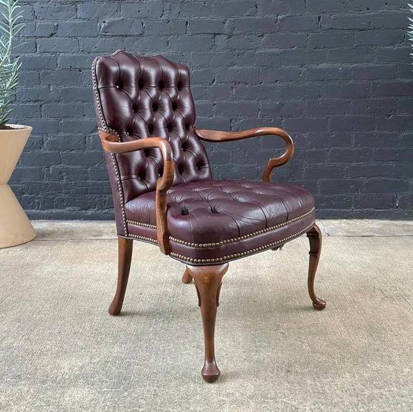 Vintage Leather Chesterfield Arm Chair, c.1960’s