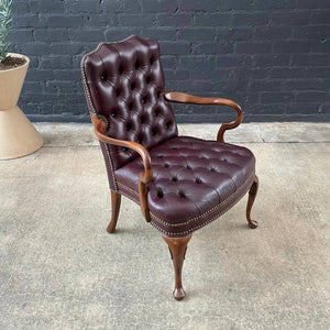 Vintage Leather Chesterfield Arm Chair, c.1960’s