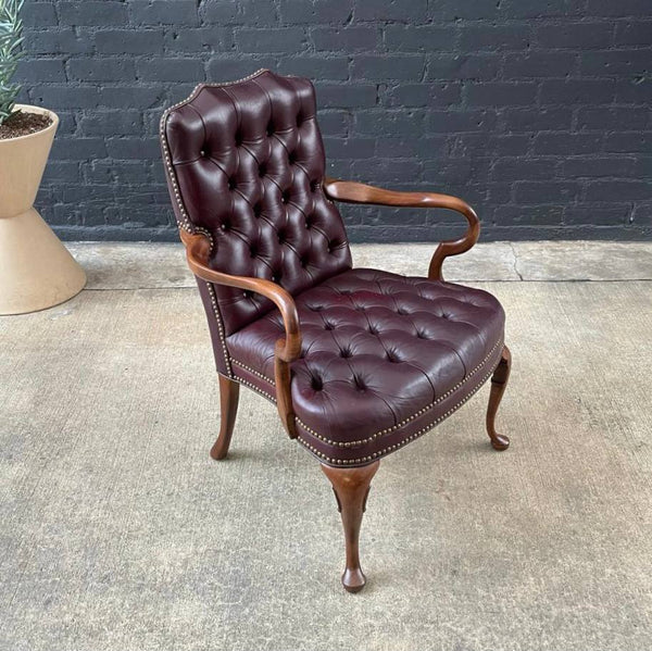 Vintage Leather Chesterfield Arm Chair, c.1960’s