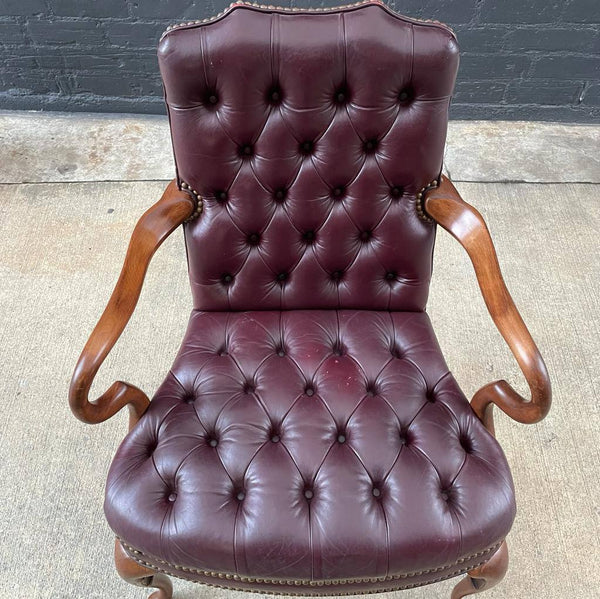 Vintage Leather Chesterfield Arm Chair, c.1960’s