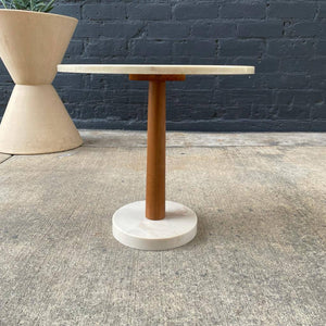 Mid-Century Modern Walnut & Faux Marble Side Table, c.1960’s