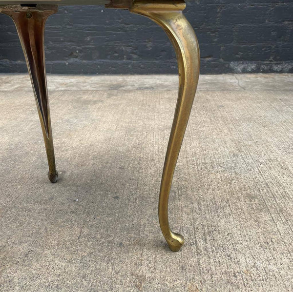 Vintage Hollywood Regency Style Brass and Faux Marble Side / End Table, c.1960’s