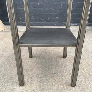 Vintage Industrial Metal End Table / Night Stand
