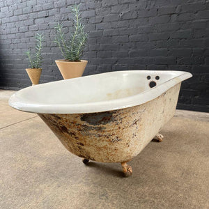 Vintage Antique Cast Iron & Porcelain Tub, 1940’s