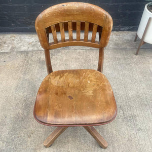 Vintage 1950’s Swivel Wood Desk Chair