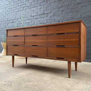 Mid-Century Modern Walnut 9-Drawer Dresser, c.1960’s