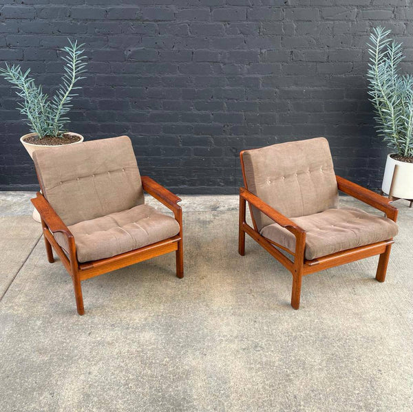 Pair of Danish Modern Teak Lounge Chairs, c.1960’s