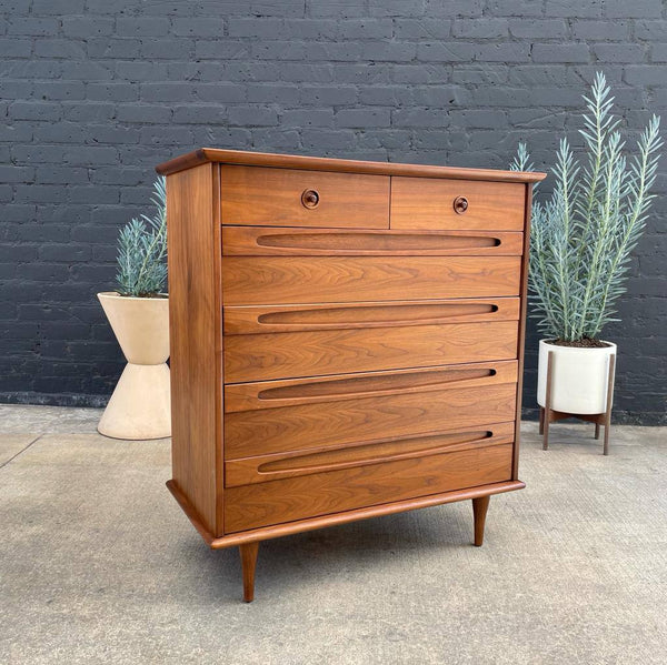 Mid-Century Modern Walnut Highboy Chest of Drawers by American of Martinsville, c.1960’s