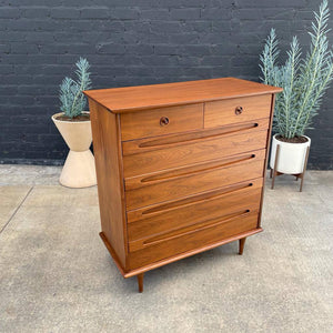 Mid-Century Modern Walnut Highboy Chest of Drawers by American of Martinsville, c.1960’s