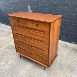 Mid-Century Modern Walnut Highboy Chest of Drawers by American of Martinsville, c.1960’s