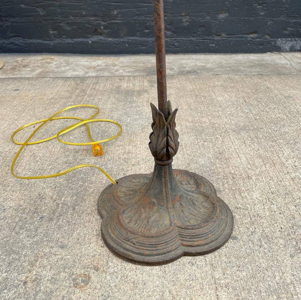 Antique Victorian Style Slag Blue Glass Floor Lamp, c.1950’s