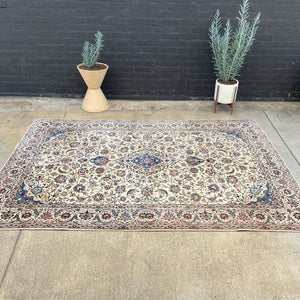 Vintage Hand-Woven Wool Rug Carpet