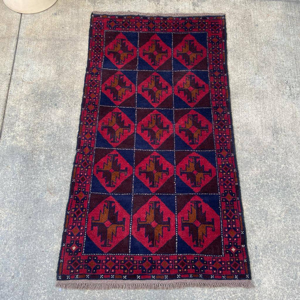 Vintage Hand-Weaved Wool Rug