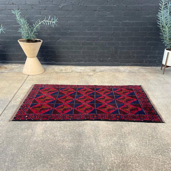 Vintage Hand-Weaved Wool Rug