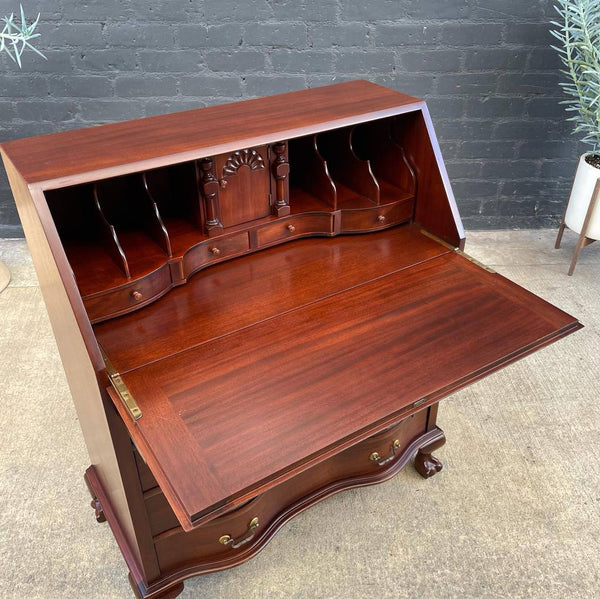 Vintage Antique Mahogany Drop-Down Secretary Desk, c.1960’s
