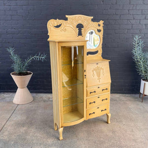 Vintage Bleached Oak Display Dresser, c.1960’s