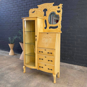 Vintage Bleached Oak Display Dresser, c.1960’s
