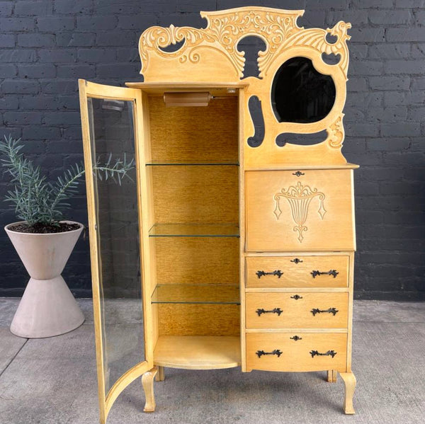 Vintage Bleached Oak Display Dresser, c.1960’s
