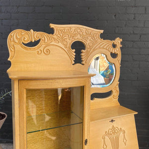 Vintage Bleached Oak Display Dresser, c.1960’s
