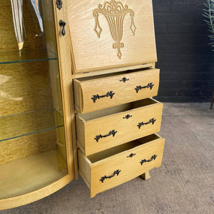 Vintage Bleached Oak Display Dresser, c.1960’s